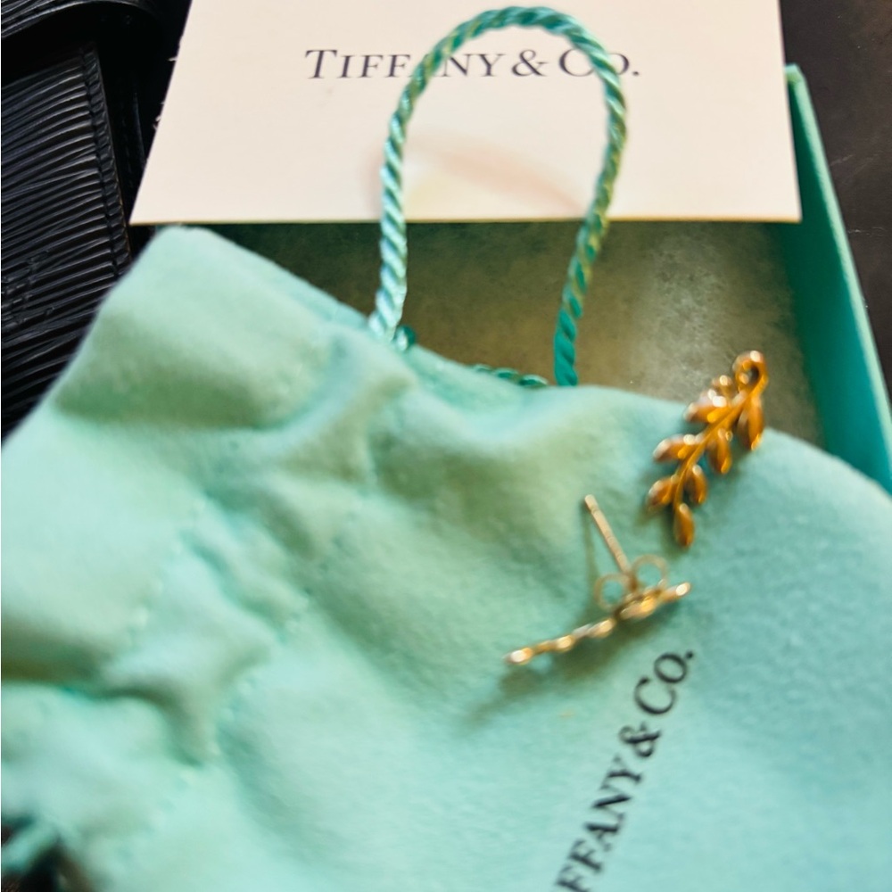 Tiffany & Co. Sterling Silver Olive Leaf Climber Earrings by Paloma Picasso.